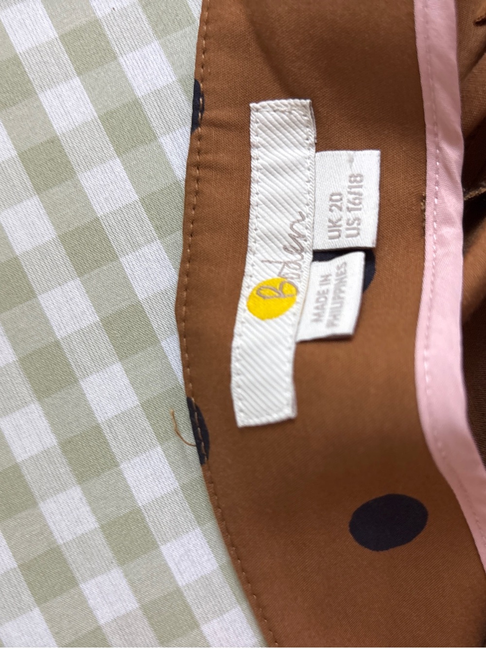 Boden tan black polka dot dress pants